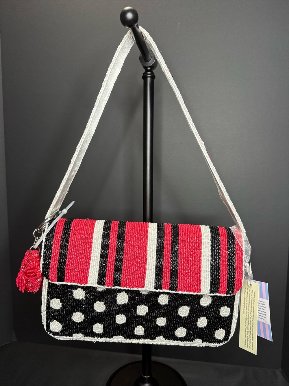 New Viral Beaded Purse Bag Made in India Summer Resort Novelty Stripes Dots